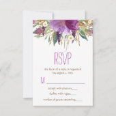 Mariage de fleurs d'aquarelle RSVP (Devant)