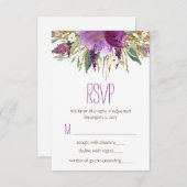 Mariage de fleurs d'aquarelle RSVP (Devant / Derrière)