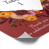 Mariage de fleurs d'automne Numéro de tableau Post (Coin)