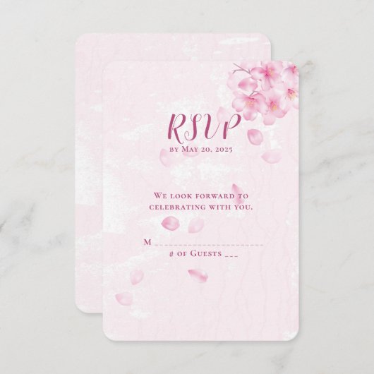 Mariage de fleurs de cerisier RSVP (Devant / Derrière)
