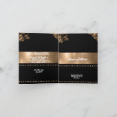 mariage de fleurs de couleur or Invitation pliée (Intérieur)