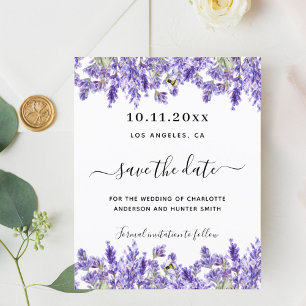Mariage de fleurs de lavande enregistrer la carte
