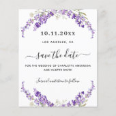 Mariage de fleurs de lavande enregistrer la carte  (Devant)