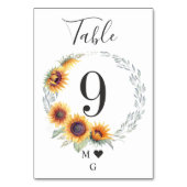 Mariage de fleurs de tournesol Numéro de table (Dos)