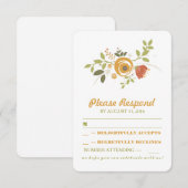 mariage de fleurs peintes à la main mignonne RSVP (Devant / Derrière)