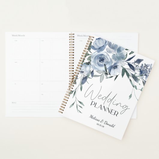 Mariage de fleurs Roses bleu Dusty (Devant avec enveloppe)