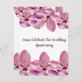 Mariage de fleurs roses Invitations (Devant / Derrière)