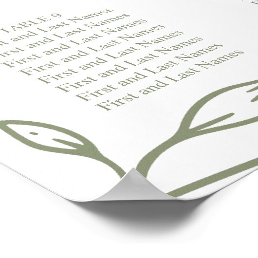 Mariage de fleurs Sage Boho - Tableau de sièges (Coin)