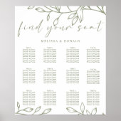 Mariage de fleurs Sage Boho - Tableau de sièges (Devant)