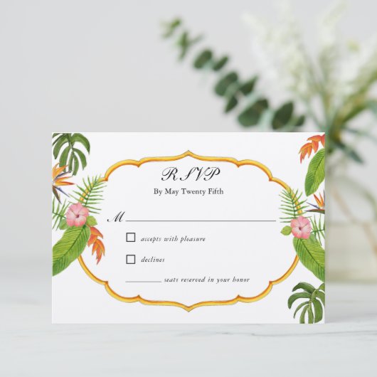 Mariage de fleurs tropicales RSVP (Debout devant)