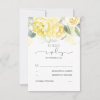 Mariage de fleurs vertes et jaunes RSVP