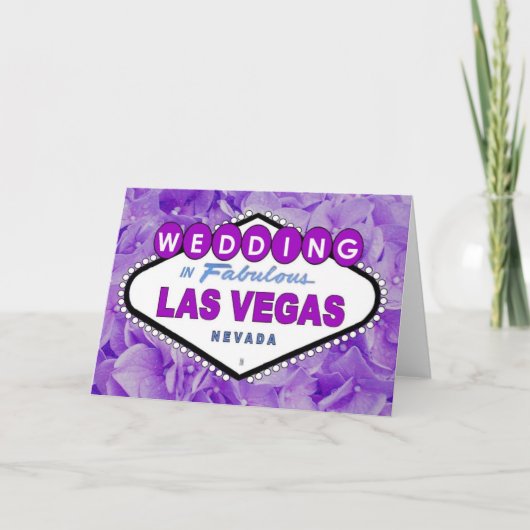 Mariage de fleurs violettes à Las Vegas Faire-part (Devant)