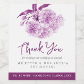 Mariage de fleurs violettes étiquettes de vin pers (Étiquettes simples)