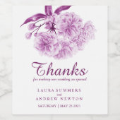 Mariage de fleurs violettes étiquettes de vin pers (Étiquettes simples)