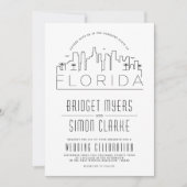 Mariage de Floride | Invitation Skyline stylisée (Devant)