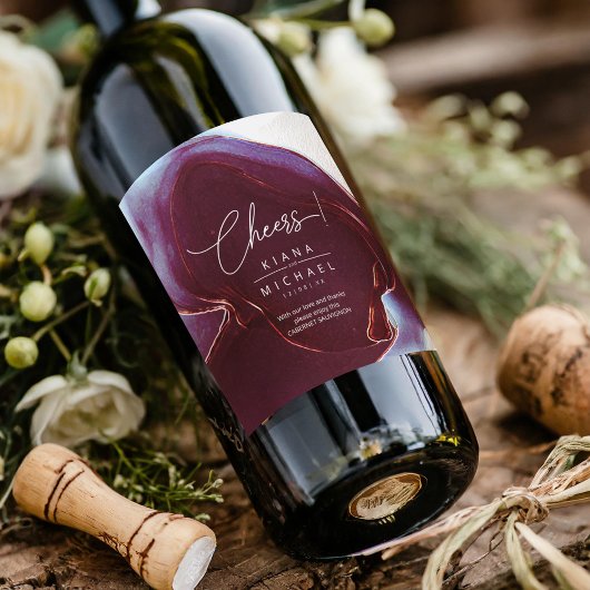 Mariage de flux d'encre Bourgogne ID762 Étiquette