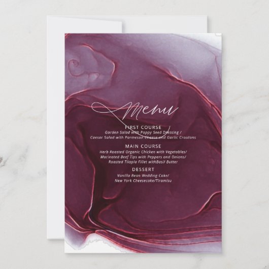 Mariage de flux d'encre Menu Bourgogne ID762 (Devant)