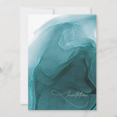Mariage de flux d'encre Turquoise ID762 Invitation (Dos)