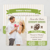 MARIAGE DE FOOTBALL ENREGISTRER LA CARTE DE DATE (Devant / Derrière)