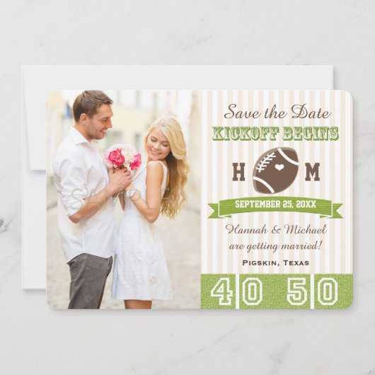 MARIAGE DE FOOTBALL ENREGISTRER LA CARTE DE DATE (Devant)