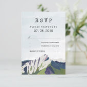 Mariage de forêt de montagne moderne RSVP (Debout devant)