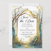 Mariage De Forêt Enchantée Enregistrer La Carte Da (Devant)