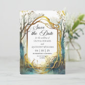 Mariage De Forêt Enchantée Enregistrer La Carte Da (Debout devant)