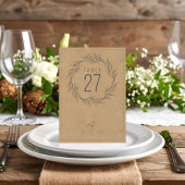 Mariage de germes Boho rustique Numéro de table ID