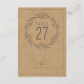 Mariage de germes Boho rustique Numéro de table ID (Devant)