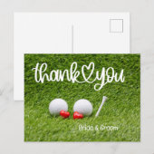 Mariage de golf Carte de remerciements avec amour  (Devant / Derrière)