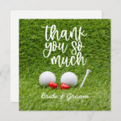 Mariage de golf Carte de remerciements avec amour (Devant / Derrière)