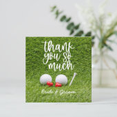 Mariage de golf Carte de remerciements avec amour (Debout devant)
