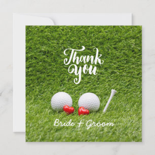 Mariage de golf Carte de remerciements avec amour 