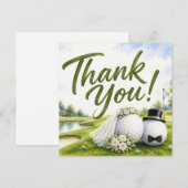 Mariage de golf Mariée & Marié Merci  (Devant / Derrière)