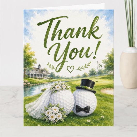 Mariage de golf Mariée & Marié Merci (Devant)
