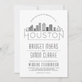 Mariage de Houston | Invitation Skyline stylisée (Devant)