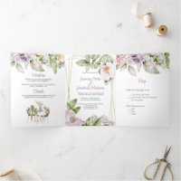 Mariage de jardin anglais & Menu Invitation Tri-Fo