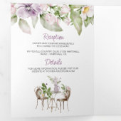Mariage de jardin anglais & Menu Invitation Tri-Fo (Intérieur en premier)