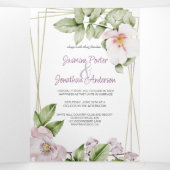 Mariage de jardin anglais & Menu Invitation Tri-Fo (Intérieur au milieu)