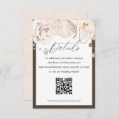 Mariage de jardin beige et marron QR code carte de (Devant / Derrière)