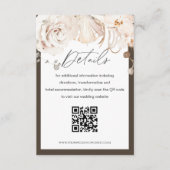 Mariage de jardin beige et marron QR code carte de (Devant)