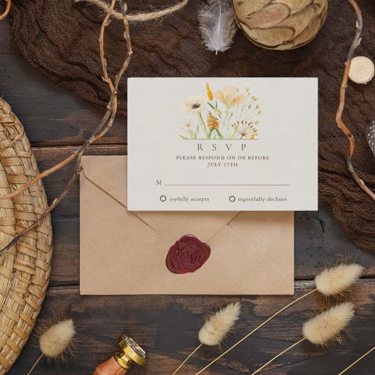 Mariage de jardin botanique fleur sauvage RSVP