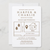 Mariage de Jardin de carte rustique minimal (Devant)