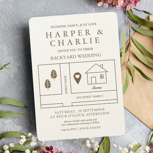 Mariage de Jardin de carte rustique minimal