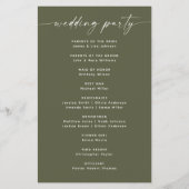 Mariage de jardin en plein air | Programme vert ol (Dos)