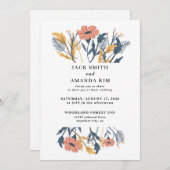 Mariage de jardin été Invitations florales (Devant / Derrière)