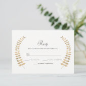 Mariage de jardin Feuille d'or Wreath RSVP (Debout devant)