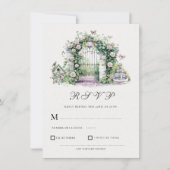 Mariage de jardin Fontaine d'arc floral carte RSVP (Devant)