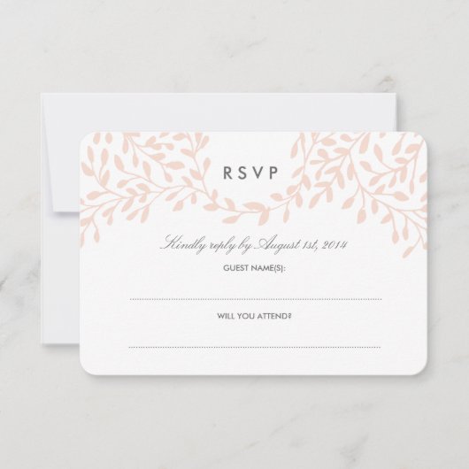 Mariage de jardin secret RSVP - Blush (Devant)