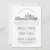 Mariage de Kansas | Invitation Skyline stylisée (Devant)